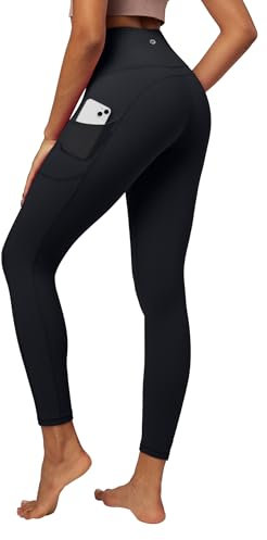 IUGA High Waisted Gym Leggings with Pockets Women Yoga Pants for Women Workout Running Black