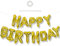 TONIFUL Gold Happy Birthday Ballon Girlande，16 Zoll Gold Folie Happy Birthday Folienballon Luftballon Geburtstagsballon Banner Helium Ballon für Geburtstag Party, Geburtstagsbanner