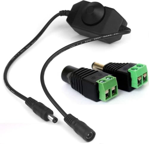 Taikuwu 12V/24V 6A LED Variateur Controleur Ajuster luminosite pour simple Couleur Clair, Noir