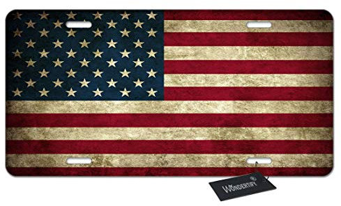 Wondertify Nummernschild, rustikale USA-Flagge, amerikanisches Patriotisches US-Kennzeichen, dekoratives Auto-Frontkennzeichen, Schminkschild, Metall-Autoschild, Aluminium-Kennzeichen für Männer