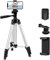 Phone Tripod,LINKCOOL 42 Aluminum Lightweight Portable Camera Tripod for iPhone/Samsung/Smartphone/Action Camera/DSLR Camera with Phone Holder & Wireless Bluetooth Control Remote (Silver)