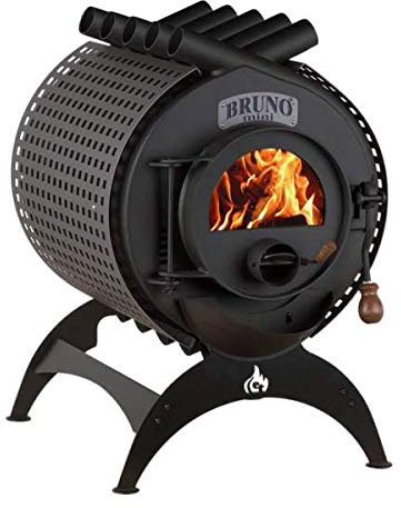 Werkstattofen Bruno Mini III - 12 kW Warmluftofen - Energieeffizienzklasse A - Zulassung für Deutschland und Schweiz - BimSchV (Untergestell Klassik, Seitenverkleidung Quattro)