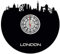 Wanduhr London Skyline mit Big Ben Ziffernblatt, hochwertige Acrylglas Uhr mit lautlosem Quarzwerk, 3mm Stärke