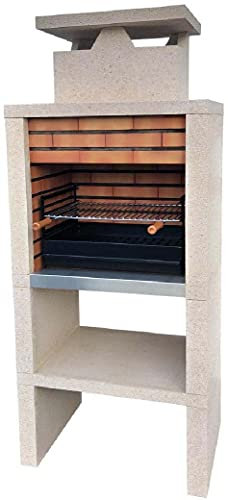 Barbecue fixe pierre reconstituée et brique Evora - revêtement inox