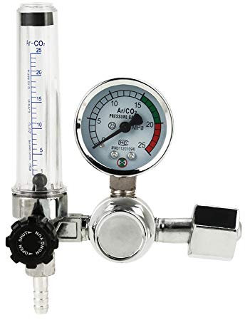 Argon Regulator, 0-25Mpa Pressure Argon Gas Regulator Welding Equipment Argon Flow Meter Pressure Regulator Gauge, Adjustable Argon/CO2 Pressure Reducing Stabilizing Valve for Weld Mig Tig Welding