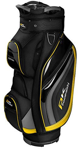 PowaKaddy Premium Edition Cart Bag - Black/Gun Metal/Yellow - One Size
