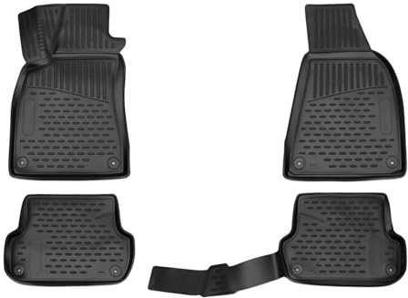 OMAC Gummimatten Fußmatten kompatibel mit Audi A4 Limo Avant 2000-2008 TPE Schwarz 4X