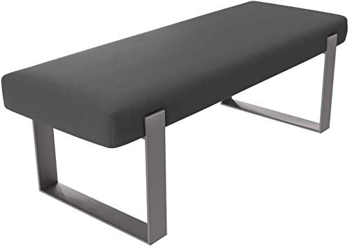 Vant Gepolstert Schlafzimmer Bett Bank - Wohnzimmer & Salon Ottomane - 158 kg Gewicht Kapazität (Vintage Leder Grau Zinn)