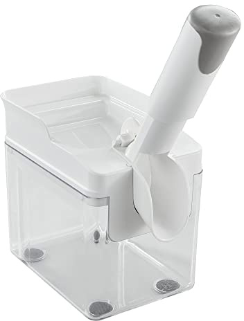 Leifheit Cherry Stoner Remover – Stainless Steel Plunger Pits 25 Lbs/Hour, Easy-Clean Container, Dishwasher Safe, Ideal for Pies, Canning, Snacking, German Design, Replacement Parts – White