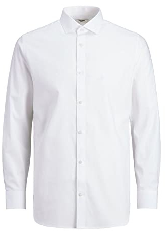 Jack & Jones Jprblaroyal Chemise L/S Noos pour Homme, Blanc - Coupe : Slim, XS