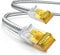 CSL - 2m CAT 7 Netzwerkkabel Flach und Dünn - Lan Kabel für 10 Gigabit High Speed, Internetkabel, Flachbandkabel, Verlegekabel - 10 Gbps Cat.7 RJ45 Kabel für Switch Router Modem PC, 2 Meter Weiss