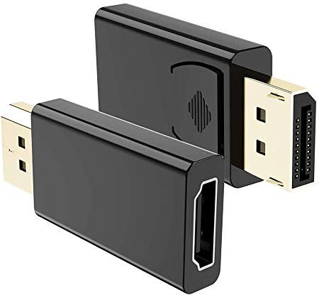 VMOJO DisplayPort Male to HDMI Female Adapter | DP to HDMI Coupler Converter | Full HD 1080p Compatible with Computer/Labtop/PC/Monitor/HDTV - Black