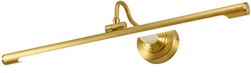 HKLY LED Spiegelleuchte, Bad Wandleuchte Messing Badlampe Schminklicht Schrankleuchte 180° Einstellbar Wasserdicht IP44 Innen Wandbeleuchtung, Neutralweiß 4000K,45cm/11w