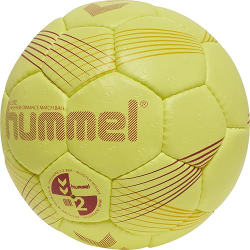 hummel 212549 Unisex-Adult Elite HB Handball, Yellow/ORANGE/RED, 2