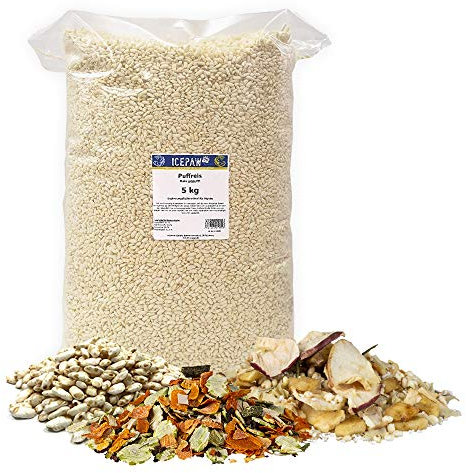 ICEPAW Barf Kombipaket für Hunde: Puffreis (5kg) + Magnesium+Zink (600g) + Amaranth Risotto (500g)