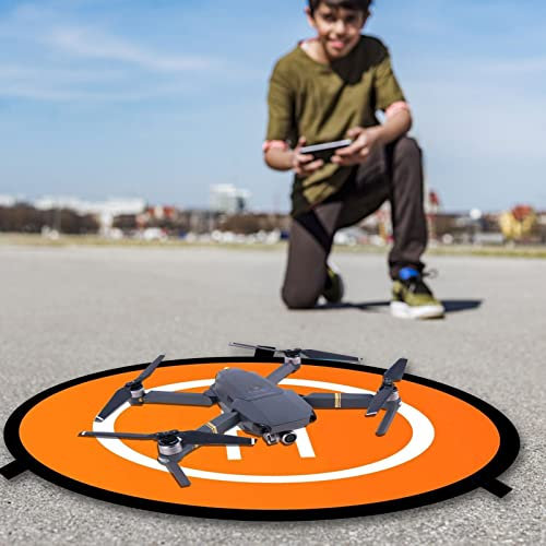 75cm Drone Landing Pad Universal Waterproof Portable Fast-Foldable Landing Mat Drone Accessorie Drone Helipad for All DJI Drones FPV/Spark/Mavic Pro Inspire 2/1 3DR Solo Phantom 2/3/4 Pro