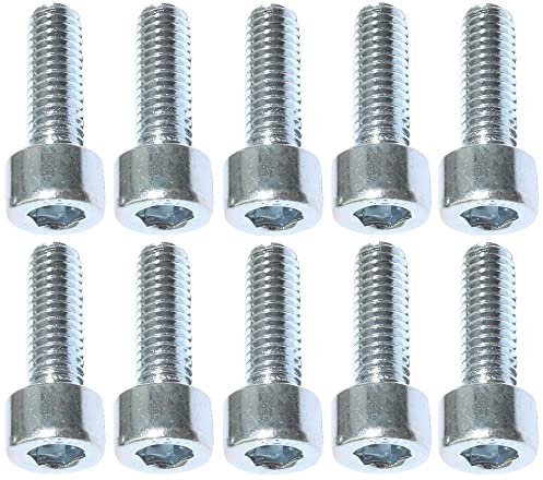 AERZETIX - C47660 - Satz von 10 stück - bolzen innensechskantschrauben M6x18 - mit innensechskantkopf - Ø6x18mm - DIN 912 - klasse 8.8 - aus verzinktem stahl - heimwerken - montagewerkzeug eisenwaren