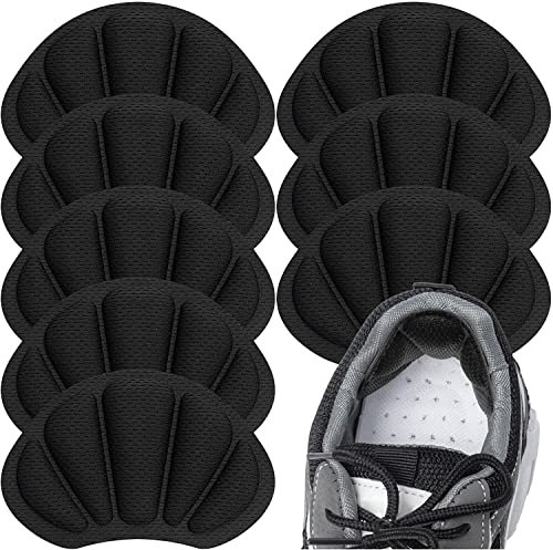 Fersenkissen-Pads, Netzstoff, selbstklebende Fersenpolster für Rückseite der Ferse, Fersenkissen verhindern zu große Schuhe für Damen und Herren, Schwarz, 8 Stück