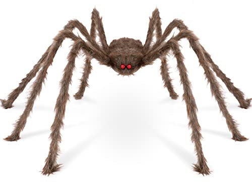 Halloween Deko Outdoor Große Spinne:50'' Gruselige Spinnen 60g Spinnennetze +10 Spinnen Garten Horror Dekorations Set, Riesenspinne für Tischdekoration Party Fenster Zubehör Outdoor Accessories