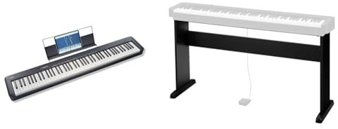 Casio CDP-S110BKC5 Fully Weighted Hammer Action Digital Piano & CS46 Wood Frame Stand for The CDP-S110, CDP-S160 and CDP-S360