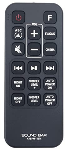 VINABTY AKB74815376 Ersetzte Fernbedienung passend für LG Soundbar Speaker System SJ3 SJ4 SJ-3 SJ-4