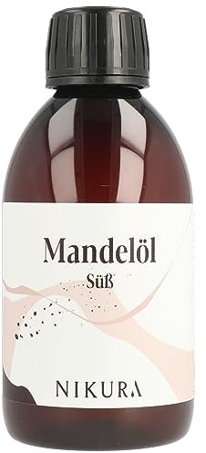 Nikura Mandelöl (Süßes) - 250ml I Für Haut, Haarwuchs, Gesicht, Therapie, Körperöl, Kopfhaut & Nägel I Für Ätherische Öle I Vegan & aus dem UK