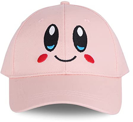 Roffatide Anime Kirby Baseballmütze Verstellbare Stickerei Baseballmütze für Frauen Männer Bedruckte Baumwolle Dad Hat Rosa