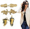 Luvadeyo 2 Stücke Metall Strickjacke Clip Gold Ton Pullover Clip Retro Umhang Schal Clips Keltische Hemd Brosche Clips Vintage Kragen Verschlüsse für Frauen