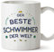 Mugffins Tassen/Becher mit Spruch für SCHWIMMER - Auf Deutsch - Beste der Welt - 11 oz / 330 ml - originelles und lustiges Geschenk Mitarbeiter