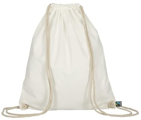 TEXXILLA 10er | 100er | 200er Pack Fairtrade Turnbeutel - 14 Farben | mit robusten Zugbändern | 38x46cm | Jutebeutel | Einkaufstasche | unbedruckt, Farbe:weiß, Menge:10