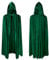 AOOWU Mittelalter Umhang Kapuzenumhang, Junge,Mädchen Halloween Umhang mit Kapuze, Dunkelgrün Umhang, Umhang kostüm Cape Satin, Umhang Kostüm Mantel Halloween Weihnachten Karneval Kostüm