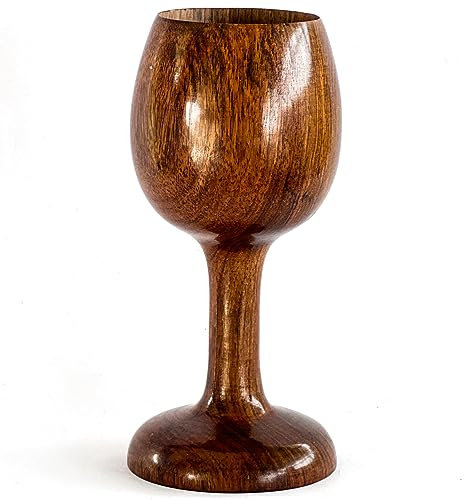 ANTIQUANA Taza de comunión – Cáliz vintage de madera para vino, regalo de comunión, taza de madera de 5 onzas, taza de madera de 6 pulgadas, congregaciones cristianas, eucaristía, taza de Kiddush (1