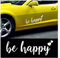 JNNJ Aufkleber Auto, Tuning Autoscheibenaufkleber, Be Happy Auto Aufkleber Sprüche, Aufkleber Text Sticker Fürs Auto Und Motorrad Einzeilig Nach Wunsch(Weiß)