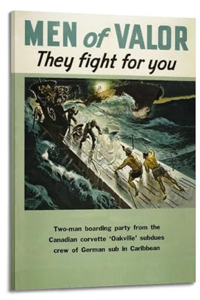 KTIN Kriegsposter Vintage WWII Deutsches U-Boot Subdued Poster Dekorative Malerei Leinwand Wandposter und Kunstdruck Moderne Familie Schlafzimmer Dekor Poster 50 x 75 cm