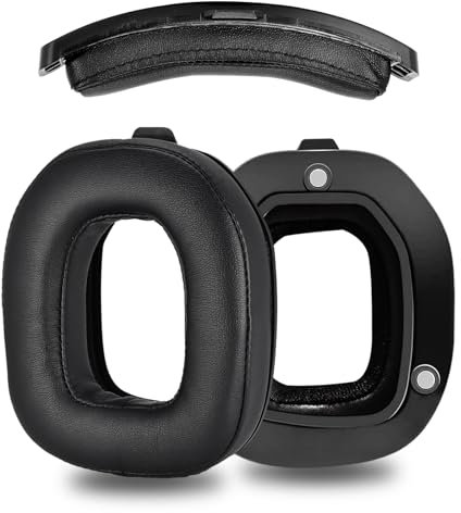 QeeFop Astro A50 Gen 4 Ohrpolster, 1 Paar Ohrpolster Kompatibel mit Logitech Astro Gaming A50 Gen4 Kopfhörer Ersatzpolster mit Proteinleder & Premium Memory (Schwarz)