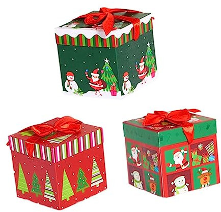 Healeved Weihnachtsboxen Design Dekorative Bonbonschachteln Aus Papier Quadratische Weihnachtsgeschenkboxen Für Heimmaterial