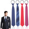 KWJEIULSOQ 4 Stücke Herren Krawatte Set - Klassische Schmale Krawatten für Büro/Hochzeit/Festival - Vorgebunden und Verstellbar (C)