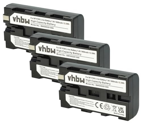 vhbw 3X Akku kompatibel mit Atomos Ninja 10-bit DTE Field Recorder Videokamera Camcorder (1800 mAh, 7,2 V, Li-Ion)