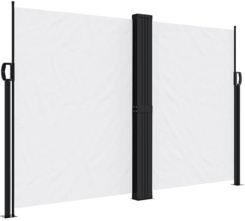 vidaXL Seitenmarkise, Sichtschutz Ausziehbar, Windschutz Sonnenschutz für Garten Balkon Terrasse, Seitenrollo Seitenwandmarkise, Weiß 160x600cm