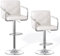 Bealife Bar stools Set of 2, Height-Adjustable, 360-degree Rotation, Faux Leathe, with Backrest and Footrest, for Kitchen (Weiß)