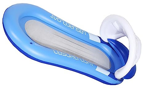 BESTonZON Flotante Inflable Cama Flotante para Piscina Sillón Reclinable De PVC con Sombrilla Hamaca Acuática para Relajación El Agua