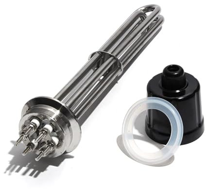 KEUQIXMR Thermoplongeurs à trois pinces de 2 pouces (63mm), for chauffe-eau/chaudière, 220V/380V, Full 304SS, brassage Ten 3/4, 5/6/9/12kw(Heater,220V-9KW)