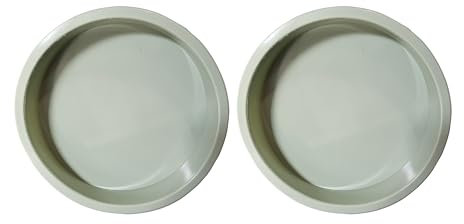 2pcs Round Silicone Cake Baking Moulds, 7 Inch Cake Baking Tins, Non Stick, Food Safe, Natural Colours, Suitable for Oven, Mircowave, Air Fryer, Dishwasher Safe, Multiple Colours (Light Green)