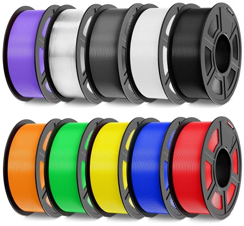 JAYO PETG Filament 1.75mm 11KG, PETG Starke Zähigkeit 3D Drucker Filament, 1.1 kg pro Spule, 10 Spulen, Mehrfarbig