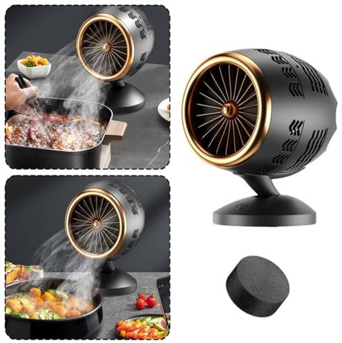 Smoke Away Purifier Fan, Desktop Smoke Fan for Smoking Indoors, Multi-angle Adjustable Portable Extractor Fan Kitchen, Portable Range Hood for Cooking, USB Rechargeable, Washable, Easy To Clean