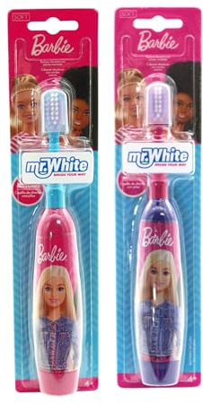 Barbie Battery Powered Electric Toothbrush for Kids – Soft Rounded Bristles, Enhanced Vibration, Protection Cap & Battery Included | Gentle & Fun Oral Care for Children Ages 4+