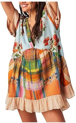 Xiaojiu Robe Grande Taille Femme 52 54 56 58,Robe Ete Longue Boho Rose Tailleur Chic Danse Tutu Mariage Blanche(18Orange,XL)