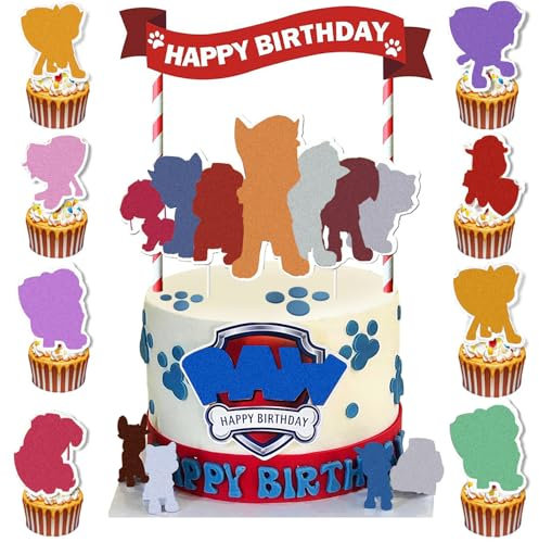 25 Pieces Cake Decoration Children's Birthday, Cake Topper, Cupcake Topper, Decorative Cake Children, Cake Decoration Set, Decoration for Cakes 3 4 5 6 7 8 9 10 Years. wwd-a