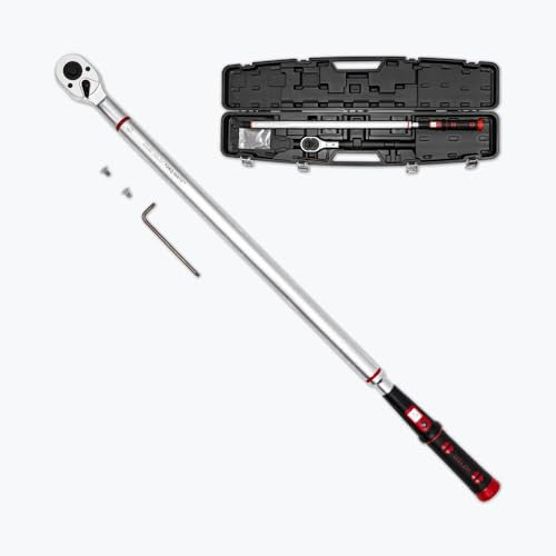 WELZH Torq-Mate Torque Wrench 3/4in Drive 100–600Nm 1000mm Precision Tool ±3% Tolerance Dual Scale Calibrated with Case Micro Adjustment for Automotive Garage Workshop Heavy Duty 5326-WW