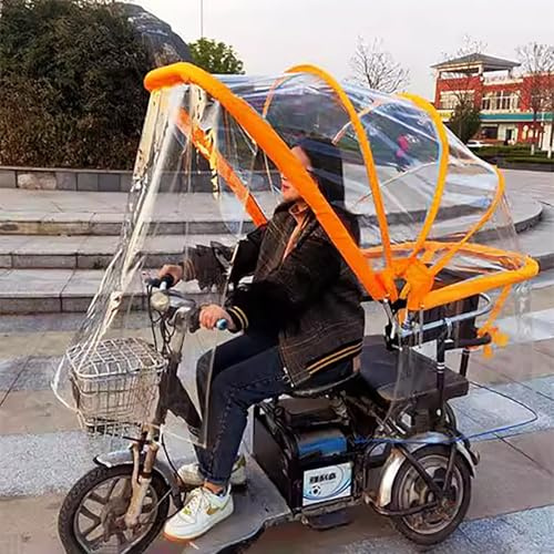 FOELANNE Mobility Scooter Regenschutz, Abdeckung for Dreiräder und Elektromobile, transparent, PVC, wasserdicht, Oxford, Mehrfarbig, mehrere Größen(Transparent,60cm/24)